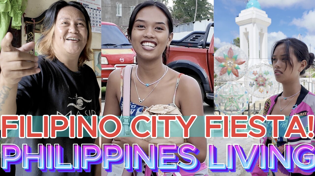🇵🇠FILIPINO CITY FIESTA PARTY FOOD KARAOKE & CITY WALK Off Grid Island Family Living Philippines