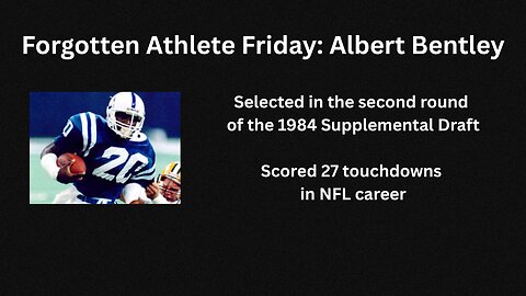 Forgotten Athlete Friday #211: Albert Bentley