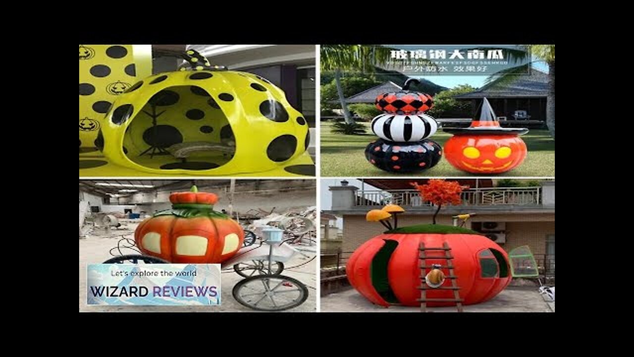 Halloween pumpkin ornament extra large model FRP shopping mall amusement park Meichen Review