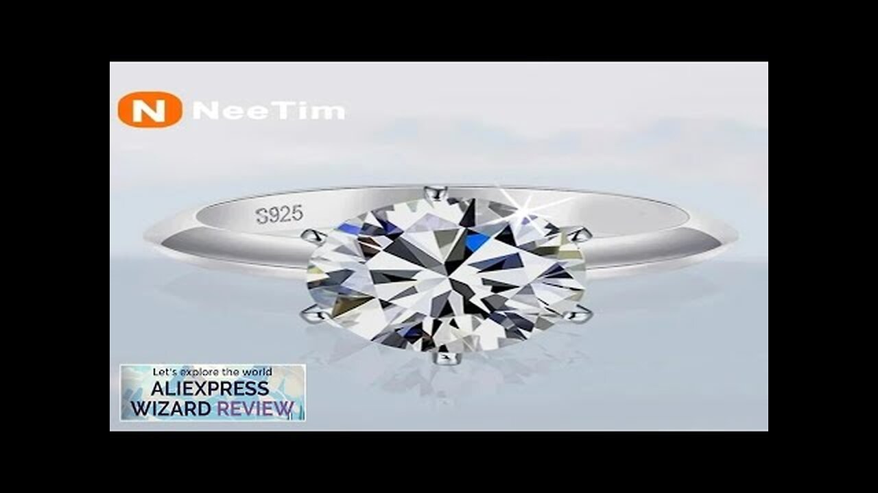 NeeTim 5 Carat Moissanite Ring For Women Sterling Silver Plated White Gold Review