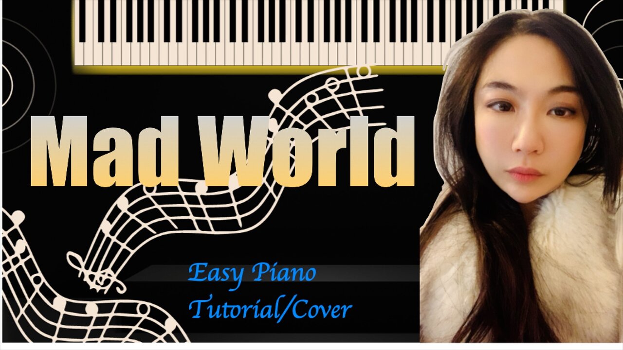 Mad World PIANO Easy Slow Short Tutorial Cover