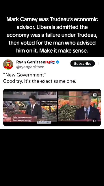 Mark Carney Was Trudeau’s Economic Advisor - Same Failed Government