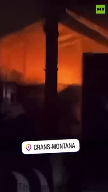 Horrific video of the fire that broke out at a celebration in Switzerland last night