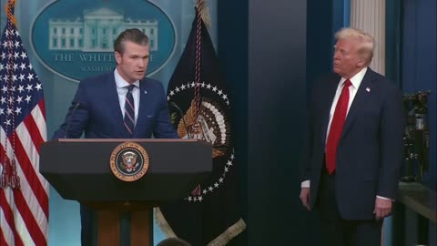 Hegseth joins President Trump at the White House for a press briefing on the aviation disaster