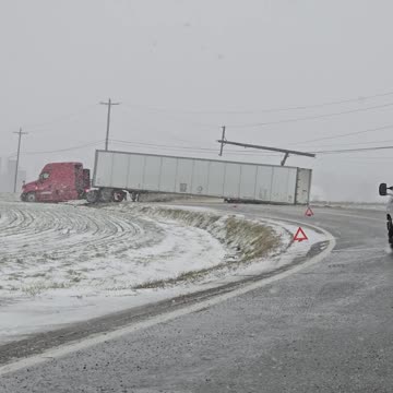 Icy Semi Wreck.