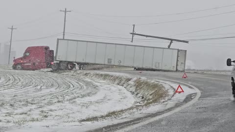 Icy Semi Wreck.