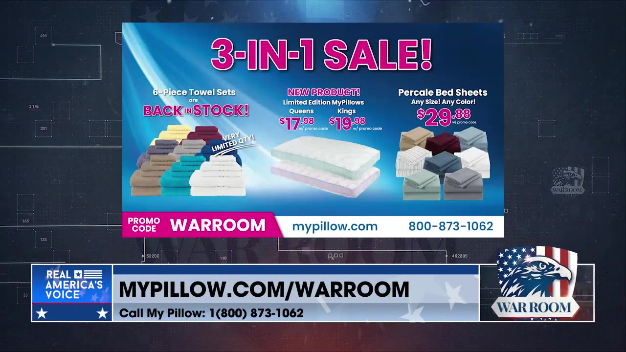 Checkout The WarRoom Posse Exclusive Deals Available Today At MyPillow.com/warroom