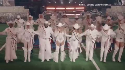Beyonce and Blue Ivy square dance for 'Cowboy Carter Christmas'