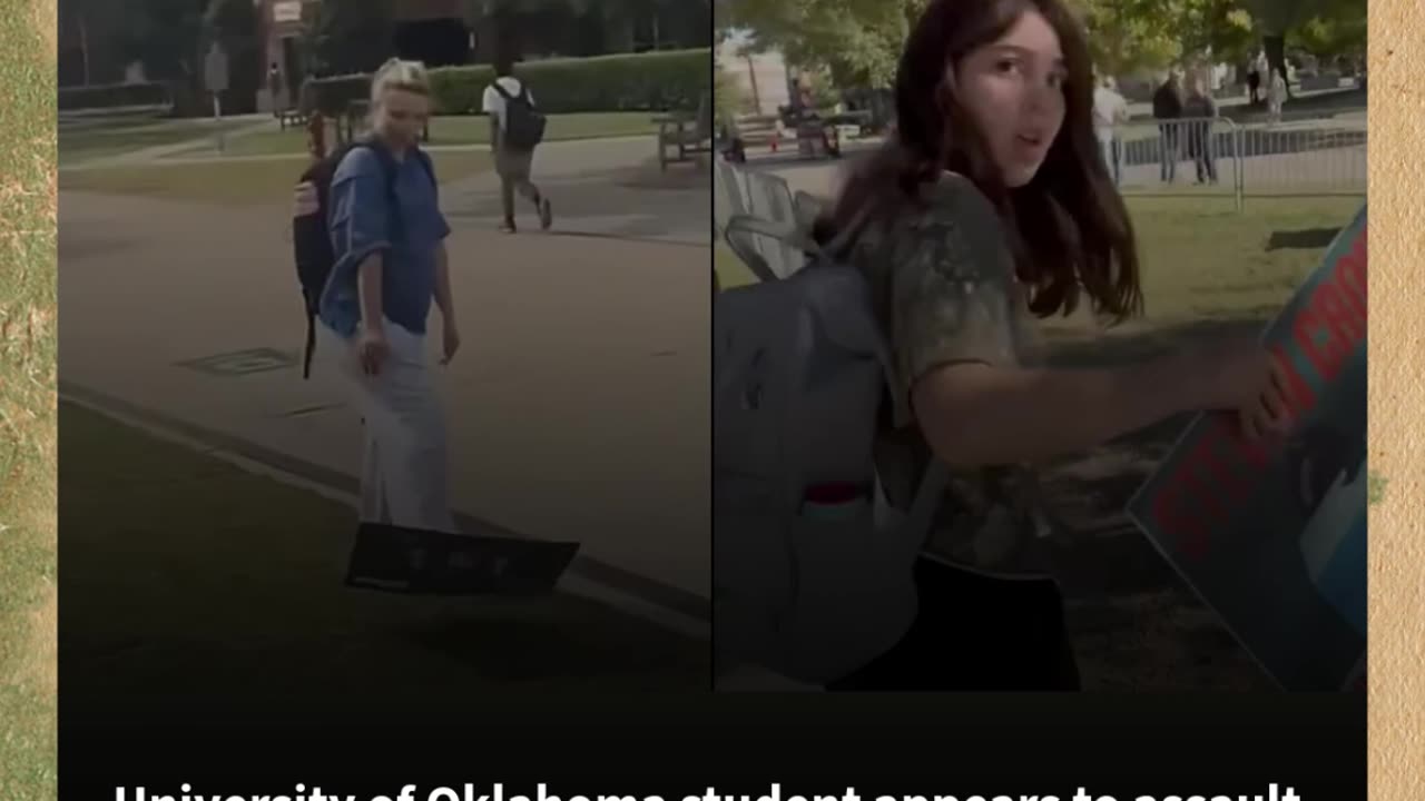 University of Oklahoma student appears to assault TPUSA member, others kick or remove yard signs