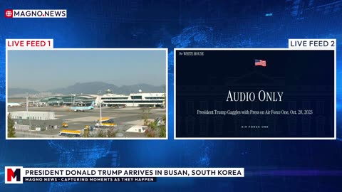 🇺🇸|🇰🇷 President Trump arrives in Busan, South Korea for APEC CEO Summit in Gyeongju [LIVE]