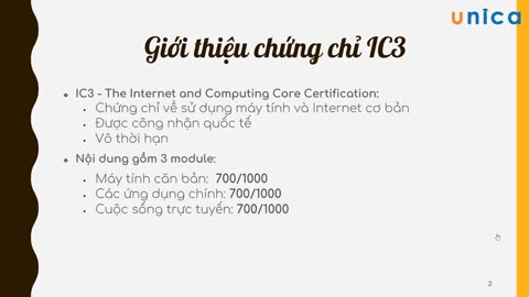 Bài 1 Giới thiệu tổng quát về chứng chỉ IC3 và bài thi, cách học tập hiệu quả