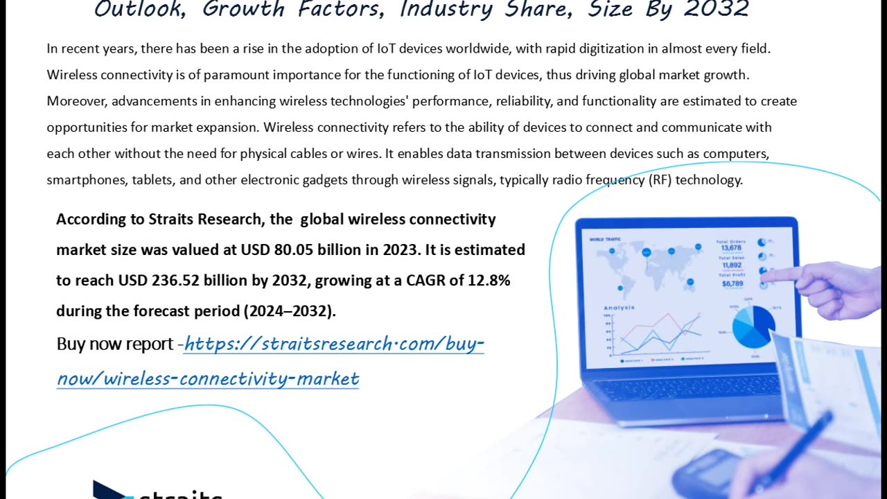 Wireless Connectivity Market Size to Reach USD 236.52 Billion by 2032 | Straits Research