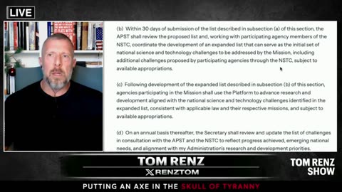 Tom Renz On Trump's Executive Order: A Prerequisite For The Great Reset's Transition To A Bioeconomy - PROJECT GENESIS