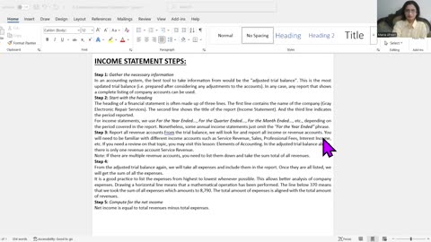 Accounting Income Statement Preparation