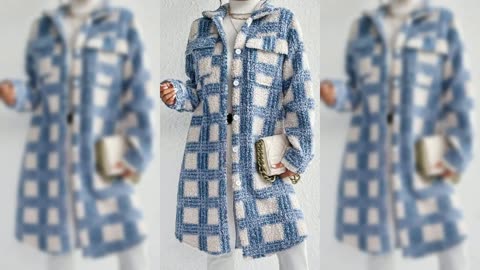 Plaid Button Up Long Sleeve Fleece Coat