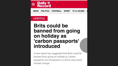 UK Carbon Passports - Next Level War On Britains?