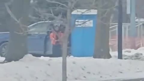 TikTok video showing ICE agent entering porta-potty with illegal