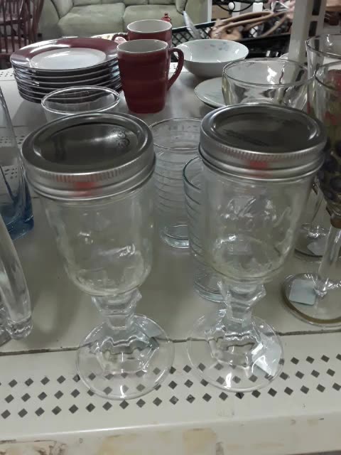 Mason Jar Wine Glasses