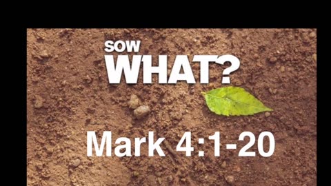 SOW WHAT? Mark 4:1-20