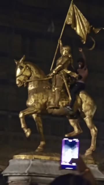 This is statue of Joan Arc in Paris, a symbol of French patriotism