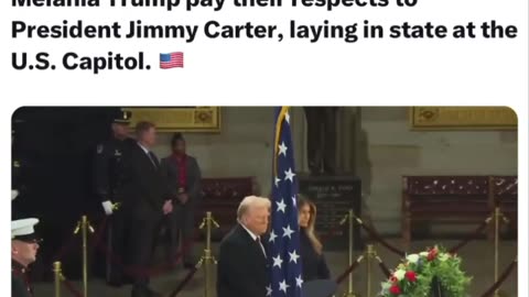 45+ & Melania pay their respects to Jimmy Carter.