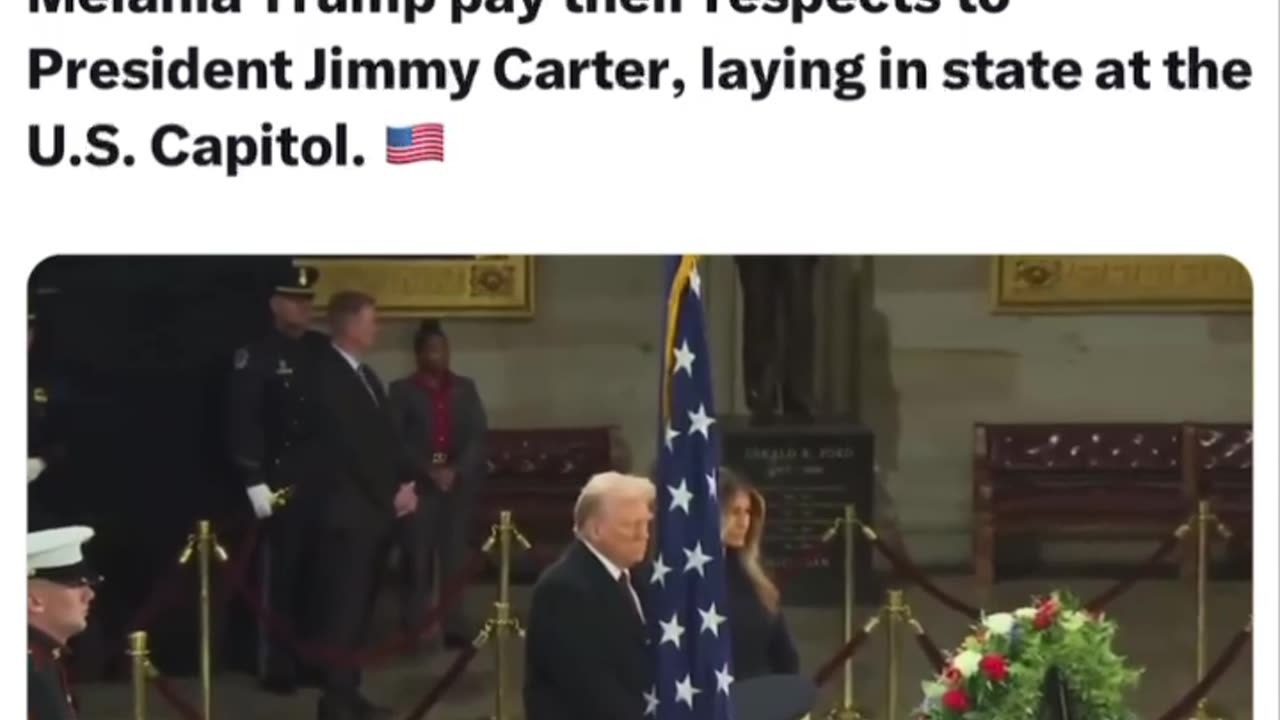 45+ & Melania pay their respects to Jimmy Carter.