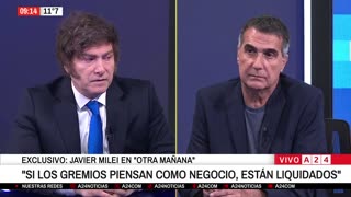 JAVIER MILEI EN A24 CON ANTONIO LAJE: LA PRIMERA ENTREVISTA DESPUÉS DE LA VICTORIA DE LLA