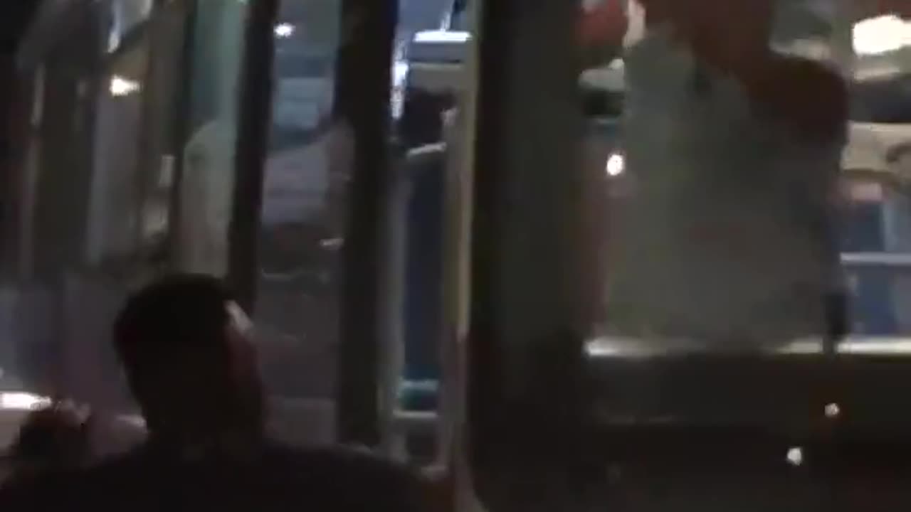 Invader urinating on a bus in Italy is taught a valuable lesson by the driver.