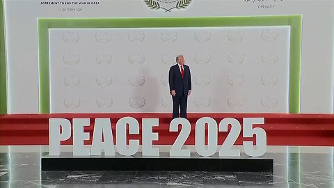 Trump engages in an arm-wrestling handshake with Macron at Gaza Summit