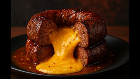 Steak Cheese Lava Doughnut – FlavorVille Explosion 🌋🔥