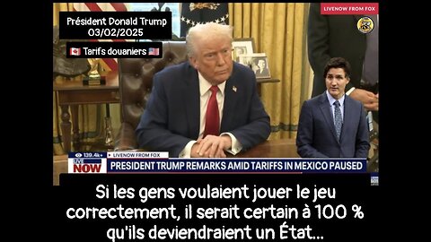 Le Président Trump aimerais voir le Canada devenir notre 51e État...