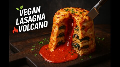 Vegan Lasagna Volcano – FlavorVille Eruption 🌱🔥🍅