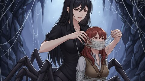 Monster Girl Encyclopedia: Silencing Techniques of Arachne [handgag] [tied up] [gagged] [cocooned]