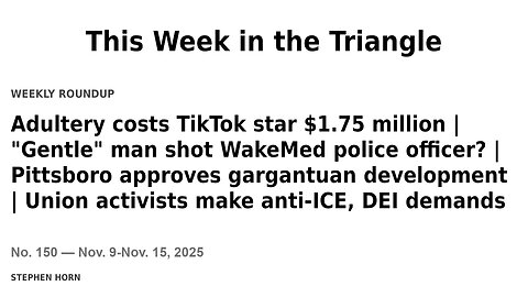 This Week in the Triangle: Million dollar adultery, anti-ICE + DEI = union?
