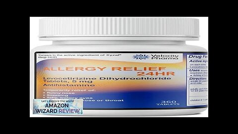 Levocetirizine Dihydrochloride 5mg USP Tablets 24 Hour Allergy Relief Non-Drowsy Review