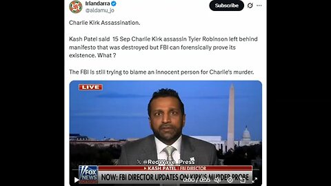 FBI Claims They Lost Charlie Kirk’s Assassin's Manifesto Claiming Responsibility!