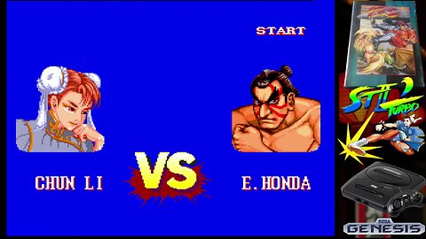 Street Fighter II Turbo (Sega Genesis) - Chun Li vs. E. Honda
