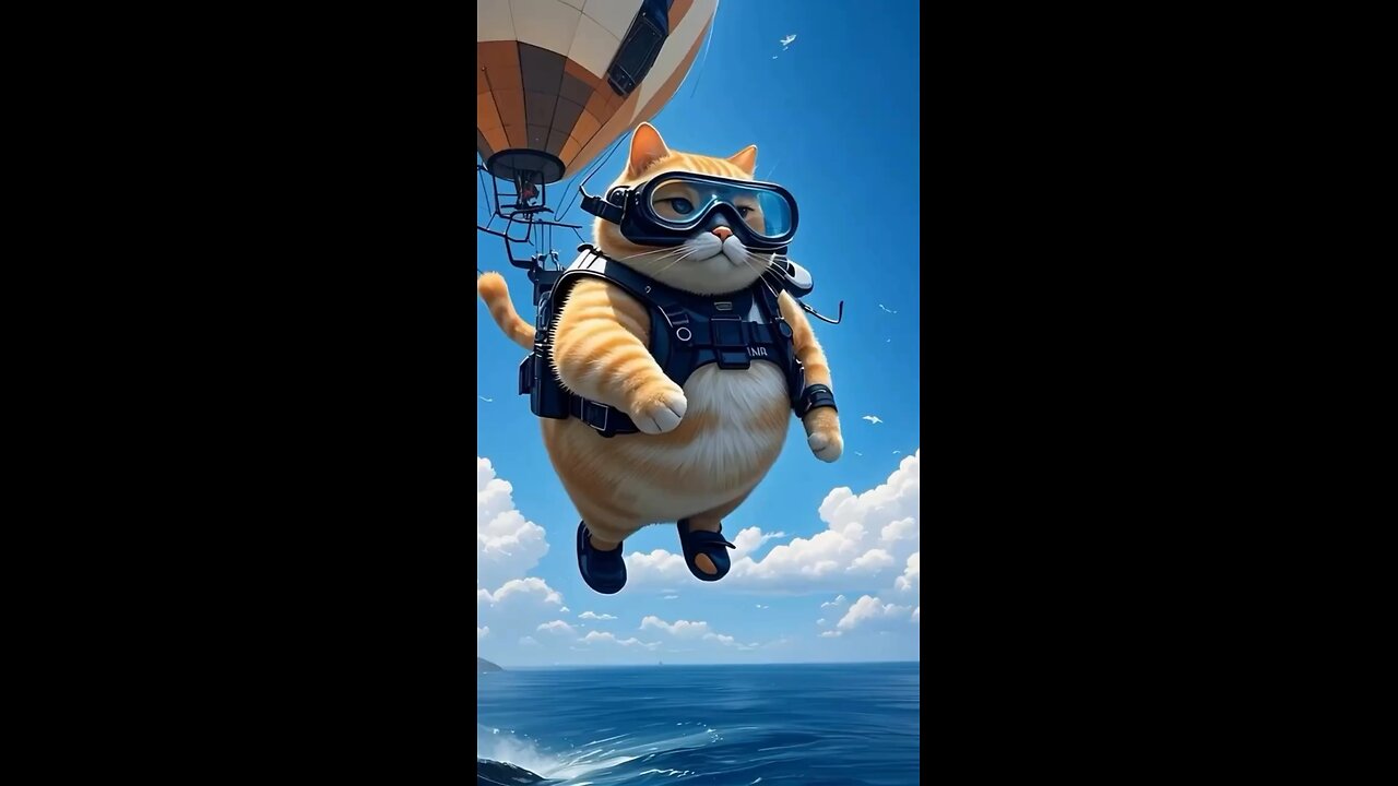 THE CAT BECAME A DIVER