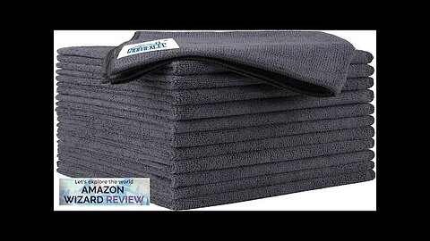 HOMEXCEL Grey Microfiber Cleaning Cloths 12 Pack 12.5 x 12.5 inch Microfiber Review