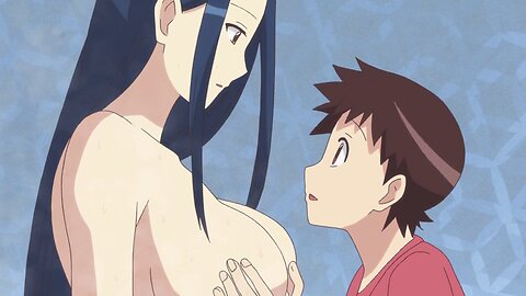 Tsugumomo - Kazuya finds Kokuyou and Kukuri in the bathroom