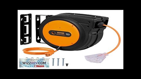 VEVOR Retractable Extension Cord Reel Power Cord Reel 80FT 12AWG/3C SJTOW Review