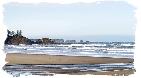 "Surf fishing at Bastendorff Beach in Oregon"