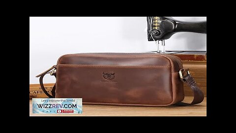 BULLCAPTAIN Men's Genuine Leather Shoulder Bag Retro Large Capacity Travel Bag Crazy Review