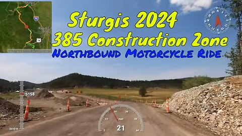 Northbound Construction on 385 During the Sturgis Motorcycle Rally