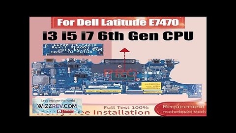 For Dell Latitude E7470 Laptop Motherboard LA-C461P 0DGYY5 0VNKRJ 03GMP2 02R1TC i3 Review