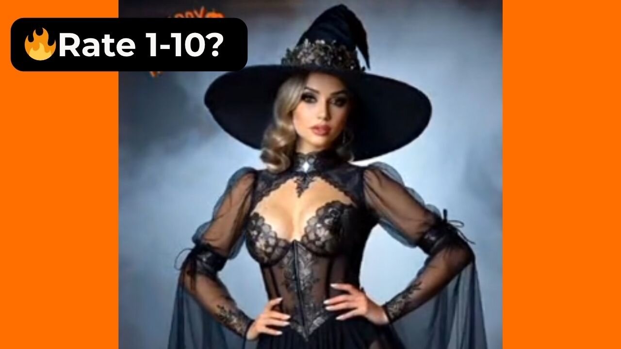 🔥 Rate This Sexy Black Witch Outfit 1-10? | Halloween Supermodel 4K