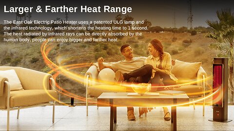 EAST OAK Patio Heater, 1500W Outdoor Indoor Electric Infrared Heater