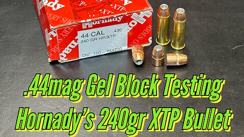 .44mag Hornady 240gr XTP Bullets, Tested in Ballistic Gel Blocks, with 4 Different Barrel Lengths