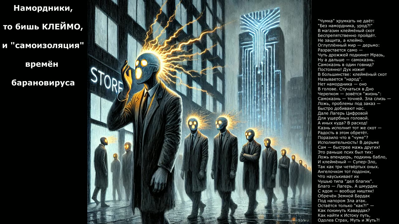 Намордники, то бишь КЛЕЙМО, и "самоизоляция" времён барановируса