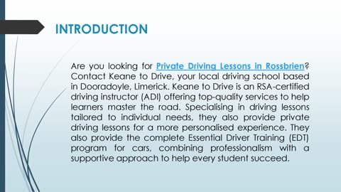 Are you looking for Private Driving Lessons in Rossbrien?